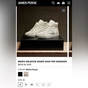 Never worn James Perse Solstice Skate High Top Sneakers